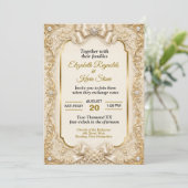Invitation Élégant Mariage Blanc en Dentelle (Debout devant)