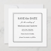 Invitation Elégant mariage blanc Enregistrer la date Invitati (Devant)