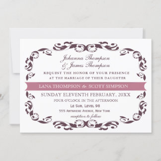 Invitation Élégant Mariage blanc Flugubre de style victorien