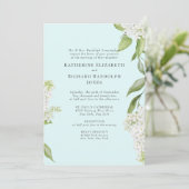 Invitation Élégant Mariage blanc Hydrangea Seafoam IV (Debout devant)