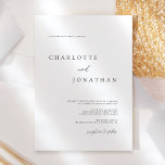 Invitation Élégant Mariage blanc moderne simple<br><div class="desc">Élégant Faire-part de mariage blanc moderne simple</div>