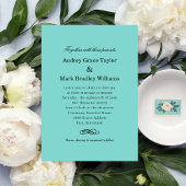 Invitation Elégant Mariage bleu Aqua
