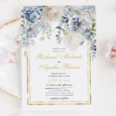 Invitation Elégant Mariage bleu bleu bleu bleu bleu