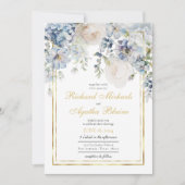 Invitation Elégant Mariage bleu bleu bleu bleu bleu (Devant)