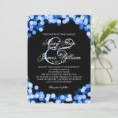 Invitation Elégant Mariage bleu brillant (Debout devant)