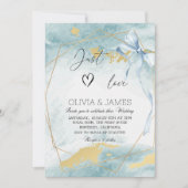 Invitation Elégant Mariage bleu de luxe - Moderne Classic Par (Devant)