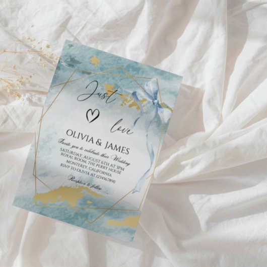 Invitation Elégant Mariage bleu de luxe - Moderne Classic Par