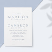 Invitation Élégant Mariage bleu Dusty moderne