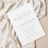 Invitation Élégant Mariage bleu Dusty moderne