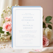 Invitation Élégant Mariage bleu en poudre