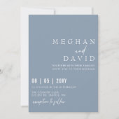 Invitation Élégant Mariage bleu foncé simple écrit main (Devant)