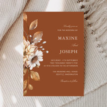Élégant Mariage Bohème Floral Terracotta Moderne d