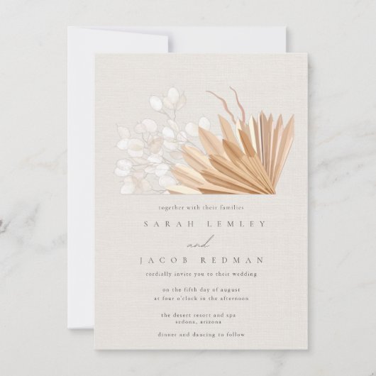 Invitation Elegant Mariage Boho (Devant)