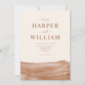 Invitation Elégant Mariage Boho en terre cuite (Devant)