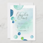 Invitation Elégant Mariage Boho en verre marin (Devant)