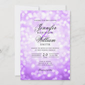 Invitation Elégant Mariage Bokeh éclaire Romantique violet (Devant)