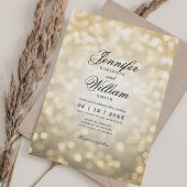 Invitation Elégant Mariage Bokeh Lumières Script romantique O