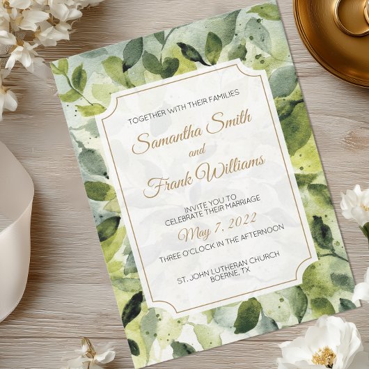 Invitation Élégant Mariage botanique