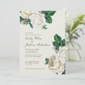 Invitation Élégant Mariage botanique à la crème blanche (Debout devant)
