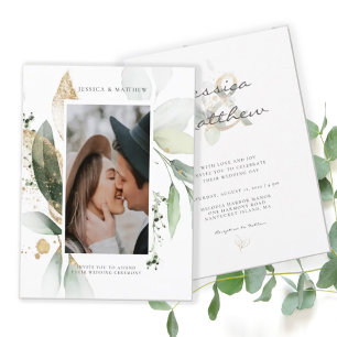 Invitation Élégant mariage botanique à l'aquarelle d'eucalypt