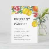 Invitation Elégant Mariage botanique d'aquarelle de Citrus (Debout devant)