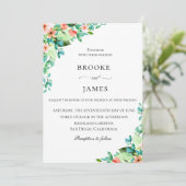 Invitation Élégant Mariage botanique de Coral Island (Debout devant)