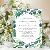 Invitation Elégant Mariage botanique de couleur feuille