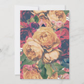 Invitation Élégant Mariage botanique floral rose rouge (Dos)