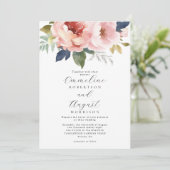 Invitation Élégant Mariage botanique rose pâle (Debout devant)