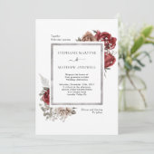 Invitation Elégant Mariage botanique rouge-orange de automne (Debout devant)