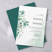 Invitation Élégant Mariage Botanique Rustique Feuilles d'Euca