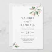 Invitation Elégant Mariage botanique simple aquarelle (Devant)