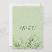 Invitation Élégant Mariage botanique vert (Dos)