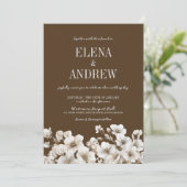 Invitation Élégant Mariage Brown et blanc (Debout devant)