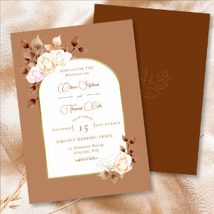 Invitation Élégant Mariage cadre en terre cuite Eucalyptus Bo