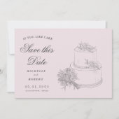 Invitation Élégant Mariage Cake Photo Enregistrer La Date (Devant)