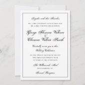 Invitation Élégant Mariage Calligraphié de Style Classique (Devant)