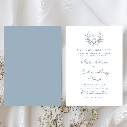 Invitation Élégant Mariage Calligraphie Script Monogramme