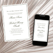 Invitation Élégant Mariage Calligraphie Script Vert