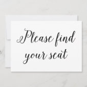 Invitation Élégant Mariage Calligraphie S'Il Vous Plaît Trouv (Devant)