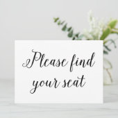 Invitation Élégant Mariage Calligraphie S'Il Vous Plaît Trouv (Debout devant)