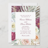 Invitation Elégant Mariage campagnard floral Boho aquarelle (Devant)