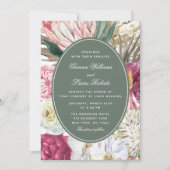 Invitation Elégant Mariage campagnard floral Boho aquarelle (Devant)