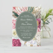 Invitation Elégant Mariage campagnard floral Boho aquarelle (Debout devant)