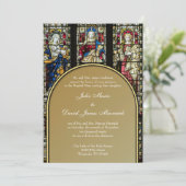 Invitation Élégant Mariage catholique en verre tendu (Debout devant)