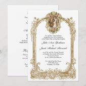 Invitation Élégant Mariage catholique traditionnel et récepti (Devant / Derrière)