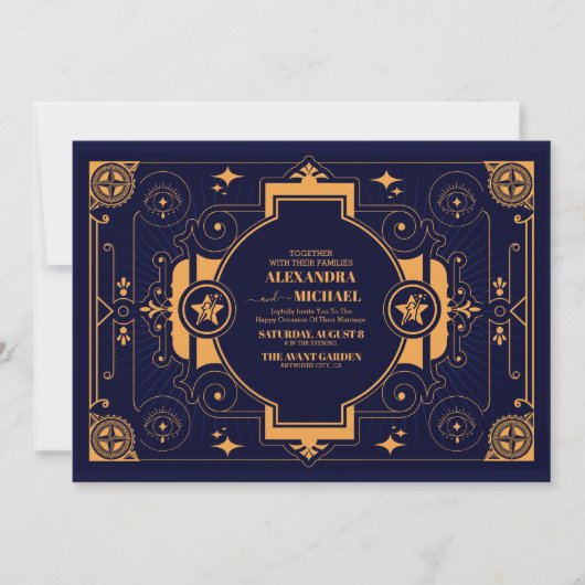 Invitation Élégant Mariage céleste (Devant)