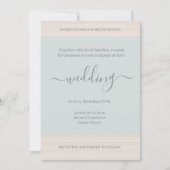 Invitation Élégant Mariage chic en bois de Sage Bleu (Devant)