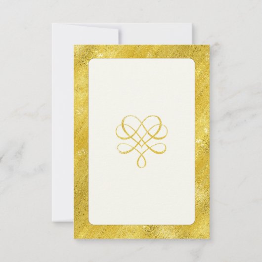 Invitation Elégant mariage chic faux or (Dos)