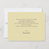 Invitation Élégant Mariage chic Gown Merci de Fête des mariée (Dos)